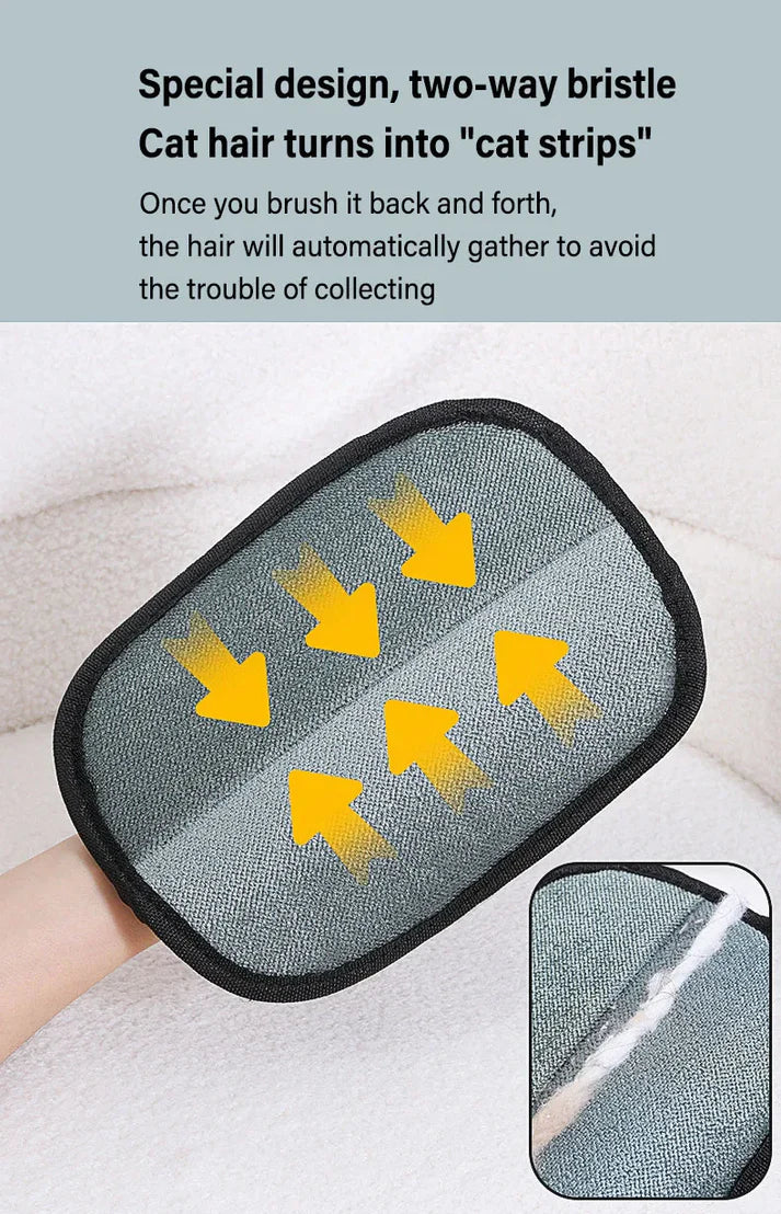Pet Grooming Gloves – Static Hair Remover Brush for Dog & Cat Fur