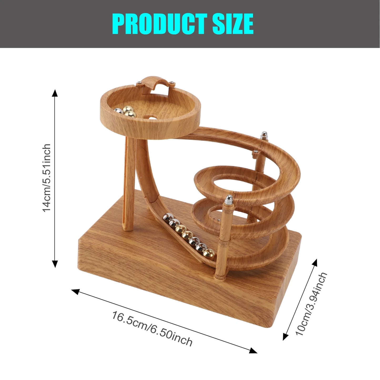 Rolling Perpetual Motion Machine – Kinetic Art Desk Toy & Relaxing Office Decor