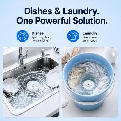 AvenziaCLEAN™ Portable Ultrasonic Washer for Dishes & Laundry